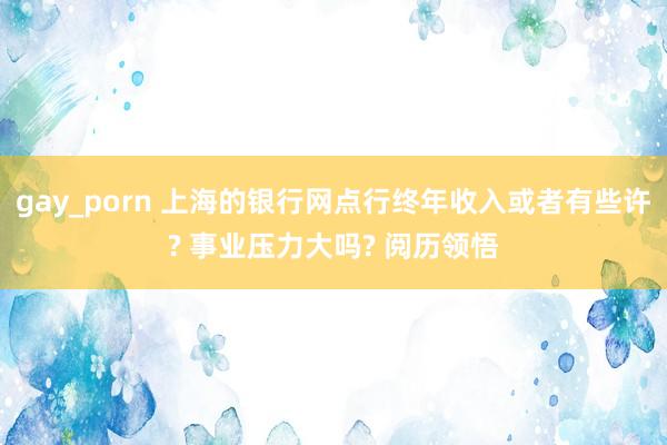 gay_porn 上海的银行网点行终年收入或者有些许? 事业压力大吗? 阅历领悟
