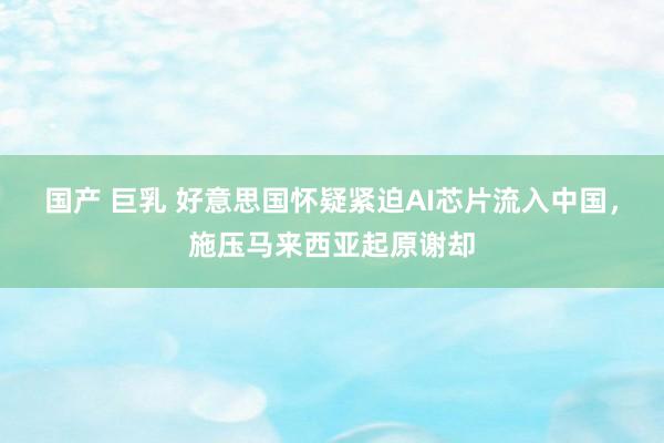 国产 巨乳 好意思国怀疑紧迫AI芯片流入中国，施压马来西亚起原谢却